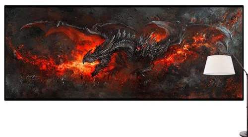 Diamond Painting Drache Tier Diamond Painting Groß xxl 260 X 100cm, DIY Diamant Painting Bilder, 5D Diamond Painting Erwachsene Vollrunde Bohrer Diamond-Painting Crafts, Haus Wand Dekoration -286FC