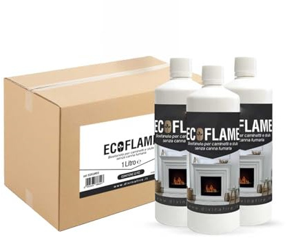 Ecoflame Bioethanol, natürlicher Brennstoff für Bio-Kamine (12 Flaschen à 1 l)