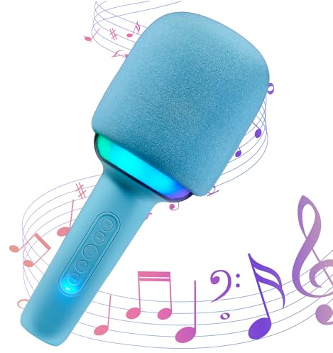 Warmiehomy Mikrofon Kinder Karaoke Geburtstagsgeschenke für 3 4 5 6 Jahre alt Mädchen Bluetooth Mikrofon Spielzeug Home KTV Singing Player für Alter 3-15 Jahre Kinder Geschenke Blau