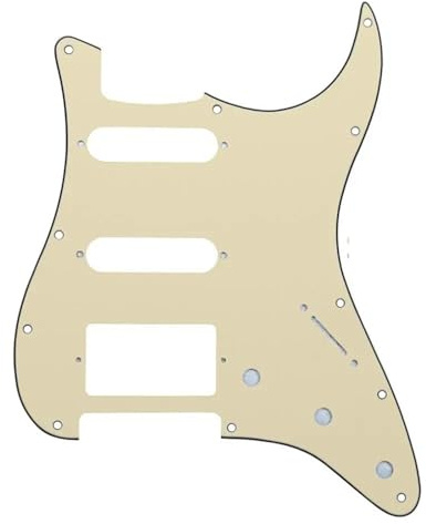 Pickguard und Tremoloabdeckung Set 11 Löcher HSS E-Gitarre Schlagbrett SSH Guard Scratch Plate & Schrauben Passend Für ST Gitarrenteile(Yellow 3)