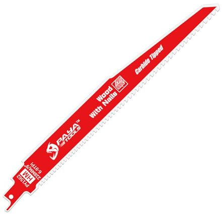 PAYA Sabelsågblad sågblad 1 st. Sticksågsblad set E-cut tillbehör hårdmetallblad för nagelebäddat skaft 228 mm 6–9 tänder per tum PY1516