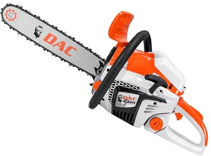 RURIS - Tronçonneuse DAC 456RS - Moteur TEZ 3 CP - Cylindrée 45 CC - Guide 400 mm - Réservoir Carburant 590 ML - Idéale pour Couper Le Bois, Orange