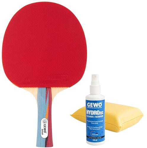 GEWO SMASH Tischtennisschläger - ITTF genehmigter Allroundschläger für Kinder, Wettkampf-Komplettschläger mit kontrolliertem Thunderball 2 Belag und hohen Rotationseigenschaften, konkav, 2,0mm Schwamm