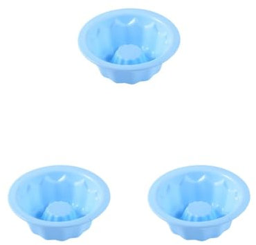 Set di 3 teglie rotonde in silicone per savarin, resistenti al calore, a forma di zucca, riutilizzabili, per casa, feste, matrimoni, azzurro chiaro