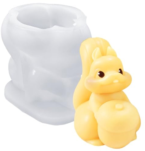 Moule à Bougies en Silicone 3D en Forme d'Écureuils et Animaux pour Plâtre, Cuisson et Fabrication de Bougies