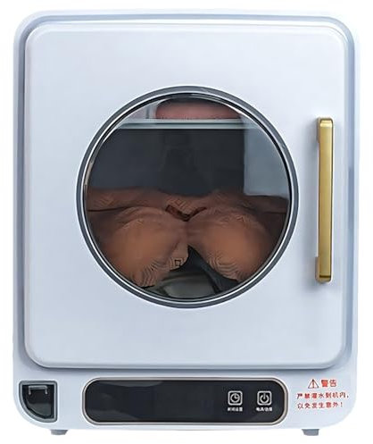 Secadora de Ropa compacta con ventilación, Secadora de Ropa de 120 W con Pantalla LCD, Caja de recolección de Agua Independiente y Ventana de Cabina Visual, Calentador de Ropa pequeño White