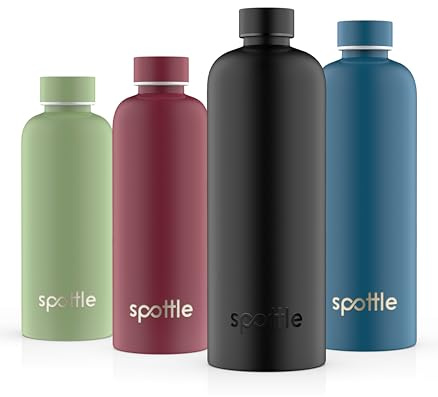 spottle Edelstahl Trinkflasche 1 L – Thermosflasche aus Metall, doppelwandig, vakuumisoliert, Kohlensäure geeignet, auslaufsicher, spülmaschinenfest