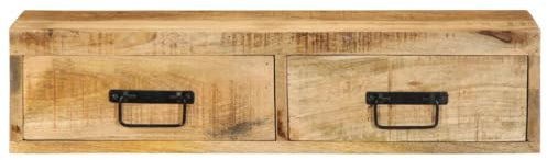 Gecheer TV Schrank Wandschrank TV Möbel Hängeboard Lowboard Fernsehschrank Fernsehtisch HiFi 80x30x19 cm Raues Mangoholz