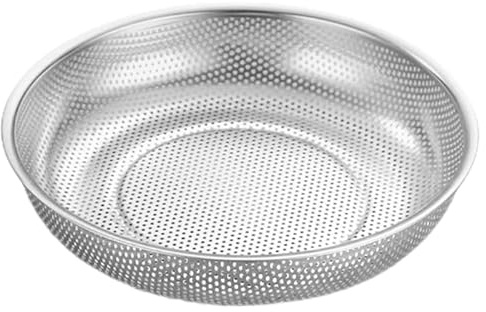 Cabilock Stainless Steel Fine Mesh Strainer Colander Basket with Dense Holes, 25.5cm Multi-Purpose Kitchen Drain Basket for Rice, Vegetables, and Steaming