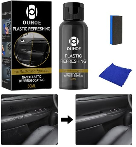 Rinnova Plastiche Auto 50ml – Ravviva, Protegge e Lucida Cruscotti e Superfici in Plastica – Rimuovi Graffi e Ripristina Il Colore Originale – Pulizia Interni Auto Facile e Veloce