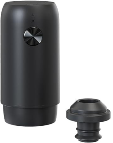 Malloy Pompa Elettrica Salva-Vino con Tappi per Vino Sottovuoto, Conserva-Vino Mantiene Il Vino Fresco Fino A 10 Giorni, Ricaricabile Tramite USB