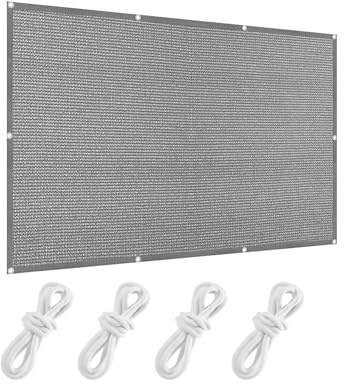 Tenda Parasole a Vela Rettangolare 80 x 270 cm Protezione Solare Respirante Anti UV Telo Ombreggiante Parasole con Fune Tenda a Vela per Balcone, Giardino, Grigio Chiaro