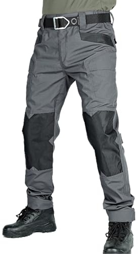 Deedlite Apexcargo Pantalon Tactique Moto Multipoche, Pantalon Apex Cargo Moto, Treillis Militaire Randonnée Chasse, Apex Cargo GID de Travail Homme Chantier (Gris,M)