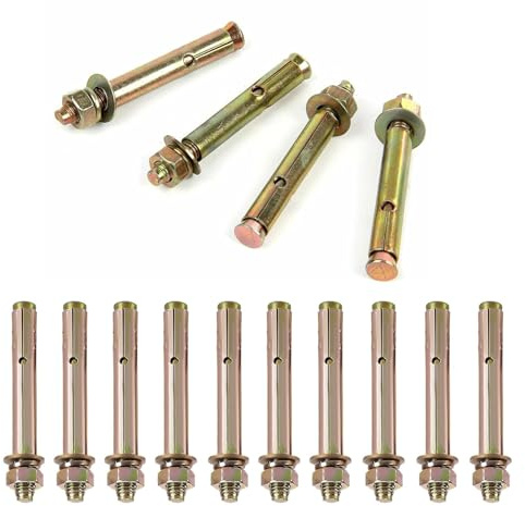10 Pcs M8 x 70mm Anchor Bolts,Expansion Bolts,Concrete Bolt,Wall Bolts,Heavy Duty Concrete Anchors,External Hex Expansion Screw Bolt,for Concrete Masonry Brick Wall Fixings