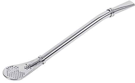 Haosie Yerba Mate Metal Straws, Gourd Stainless Steel Straws, Filtered Spoon for French Press, Juices, Stirring (15.7×2.2cm)