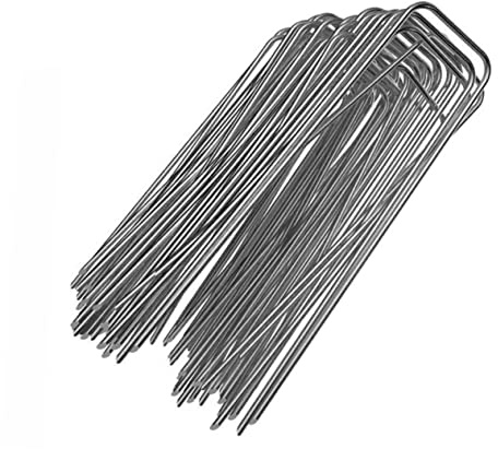 HIAKDOFT 50 pièces Piquets de Fixation U pour Gazon Synthétique Installation Rapide pour Protéger Tissus de et Barrières Mauvaises