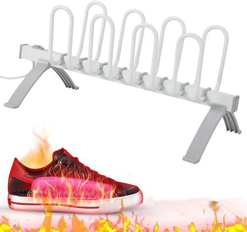 Boot Dryer for Work Boots & Shoes 4-Tier Heated Drying Rack for Boots Shoes Gloves Socks Fast Drying Standing Electric Dryer 63x24cm White