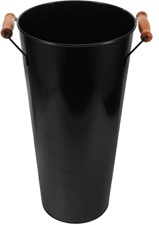 Alipis Panier à Bûches Fer de Haut Porte-bûches Intérieur avec Poignée Bac de Rangement pour Bois de Chauffage à Côté Cheminée