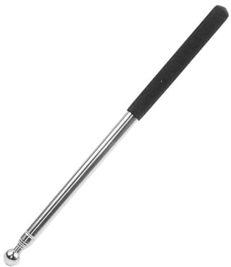 Palillo de puntero extensible de acero inoxidable para profesores, 100 cm, retráctil, duradero, telescópico, de mano, con mango esmerilado antideslizante, para aula, reuniones de oficina y