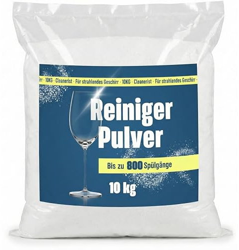 Cleanerist All-in-One Spülmaschinenpulver 10kg Sack – für ca. 800 Spülgänge – Nachhaltiges Geschirrspülmittel Pulver – Stark gegen Fett & Stärke – Biologisch abbaubar & ohne Mikroplastik