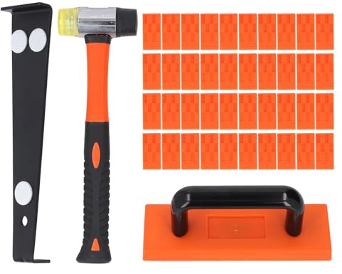 Kit d'installation de revêtement de sol stratifié 43 pièces |Maillet souple 2 côtés de 295 mm/Barre de traction de 312 mm/Bloc de taraudage |Outils pour planchers de bois