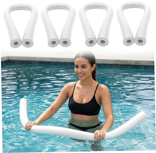 Tagliatelle per piscina in confezione da 4, tagliatelle in schiuma cava lunghe 60 pollici per nuoto, giochi acqua e supporto, materiale PE morbido e robusto bianco