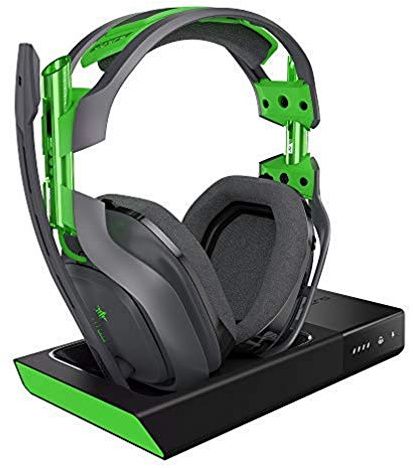 ASTRO Gaming A50 Wireless Headset for Xbox One, PC, Mac, Dolby 7.1 Surround Sound, Includes Charging Base Station - Grey/Green