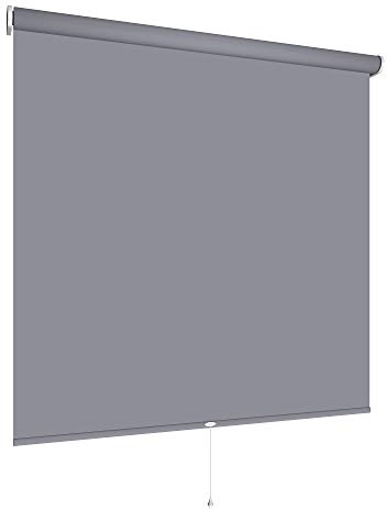 Verdunklungsrollo Springrollo Mittelzugrollo viele Farben und Größen Montage Metall Träger Fenster Rollo Vorhang lichtundurchlässig Raum verdunkelnd Hitzeschutz Sichtschutz (160 x 180 cm, Dunkelgrau)