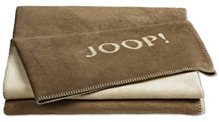 Joop!® Uni-Doubleface, flauschig-weiche Kuscheldecke Cashew-Macchiato | Wohndecke aus Baumwolle und Polyacryl, Made in Germany, wärmende Sofadecke, Tagesdecke in 150x200 cm, OEKO-TEX Standard 100