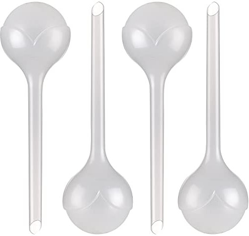 Royal Gardineer Wasser Dosierer: 4er-Set Gießfrei-Bewässerungskugeln, Kunststoff, transparent, Ø 8,5 cm (Wasserkugeln für Pflanzen, Bewässerungskugeln Balkon, Feuchtigkeitsmesser)