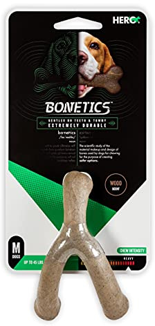Hero Bonetics Wishbone, Wood Scent Chewable Dog Bone, Gentle on Teeth & Tummy, for Large Dogs Up to 65 lbs
