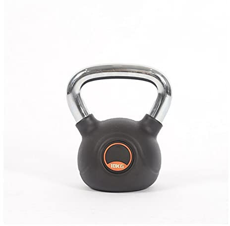 Cfty Kunststoff beschichtete Gusseisen Kettlebell 4kg 8kg 10kg 12kg 14kg 16kg 20kg Fitnessgeräte Männer und Frauen Krafttraining Home Sports Kettlebell (Schwarz, einteilig)(10kg)