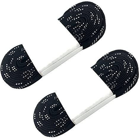 Alephnull Skate hockey skosnören inline hockey skosnören vaxade hockey skosnören för skridskoåkning anti-brott 2 par (svart, 180 cm)