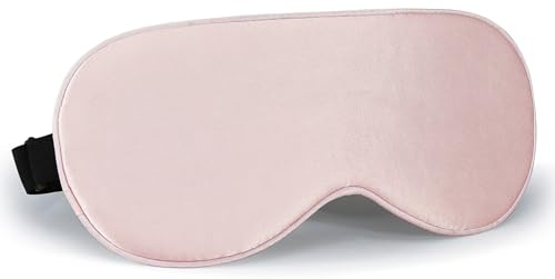 LaCourse naturlig ren mullbärssilke barnögonmask med en resepåse. Mjuk och bekväm ögonmask för att sova, komplett mörkläggning barnsovmask med justerbar rem för flickor