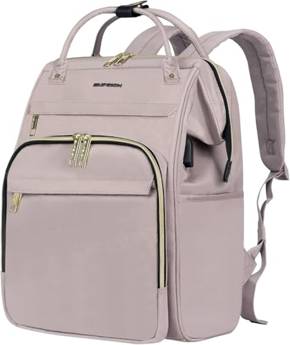 EMPSIGN Backpack for Women with Laptop Compartment 15.6 Inch Waterproof Backpack for Girls Teen Girls for Work Travel Pink