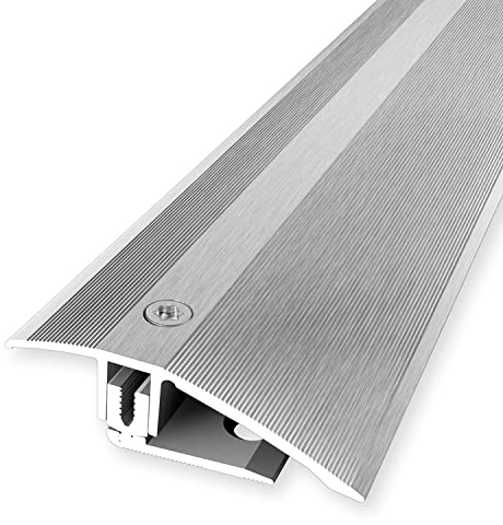 PROVISTON | Ausgleichsprofil flexibel | Parkettprofil | Breite: 51 mm | Höhenausgleich: 7-23 mm | Länge: 1000 mm | Aluminiumprofil | Silber | 1 Stück