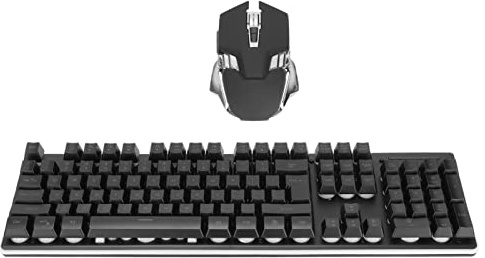 Asixxsix Wireless Gaming Keyboard and Mouse Combo,104 Keys LED Backlit Quiet Ergonomic Mechanical Feeling Keyboard,RGB Waterproof Keyboard Mouse Combo 3200DPI for Desktop, Computer, PC,Gamer