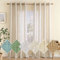 EMEMA Cortinas de Lino Cruzada Visillo Color Puro Translucido Moderno Decoracion Transparente para Ventana Sala Cuarto Dormitorio Comedor Cocina Salón 2 Hojas 140x245cm Marfil