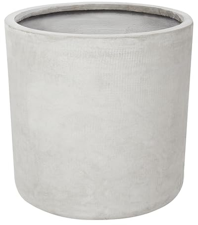 Beliani Cache-Pot d'Extérieur Rond 42 x 42 x 42 cm en Fibre d'argile Gris Messene