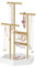 SONGMICS Soporte de Joyas, Expositor de Joyas, 4 Zonas Independientes, Organizador Pendientes de Metal, para Collares, Pulseras, Pendientes, Dorado y Blanco JJS003A01