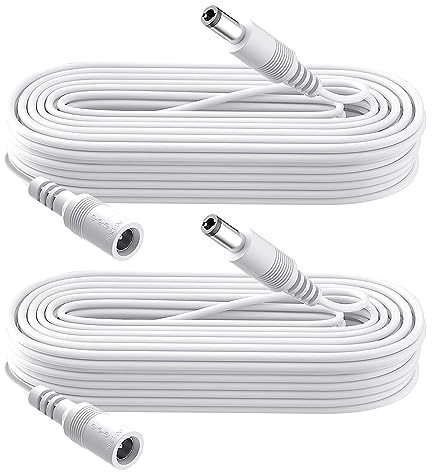 Security-01 Lot de 2 câbles d'extension d'alimentation CC 12 V pour caméra de sécurité CCTV DVR Autonome, rallonge CC 5,5 mm x 2,1 mm, 3 m