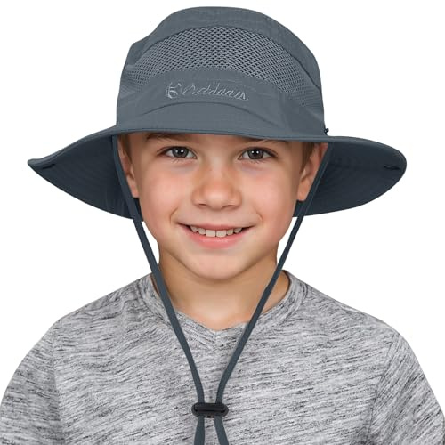 Zando Kinder Sonnenhut UV 50+ Fischerhut für 5-13 Jahre mit Kinnband