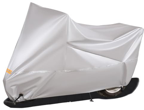 Motorradabdeckung für YAMAHA Tenere 700 Tenere 700 World Raid, Staubdicht Atmungsaktiv Wasserdicht Winterfest Motorrad Abdeckplane Abdeckhaube Outdoor Indoor Motorradplane,B Silver
