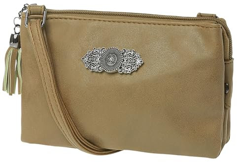 Trachtentasche Dirndltasche Damentasche Handtasche Umhängetasche Ledertasche - Hellbraun