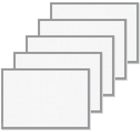 SIGEL Papier-Schreibtischunterlage DIN A2 kariert Notizblock grau 5er Set | HO260/5, 30 Blatt je Block im extra großen Format