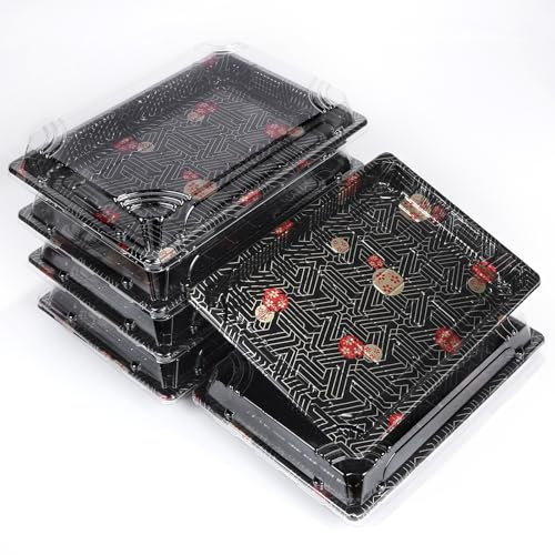 DBREAKS 20 Stück Meal Prep Boxen mit Deckel Mehrweg, 26 * 19 * 5cm Meal Prep Container, Servierplatte mit Deckel, Essensbox, Wiederverwendbaren Mealprepboxen, für Buffet, Partyessen, Sushi