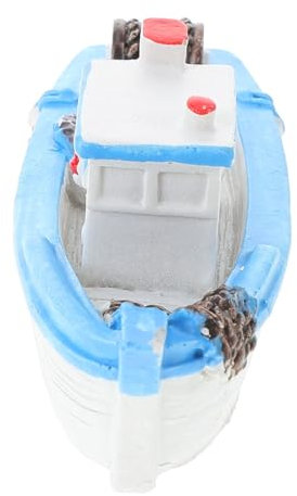 Alipis Miniboot Im Mediterranen Stil Spielzeugboot Aus Kunstharz für Schreibtischregal oder Aquarium Einzigartiges Landschaftsaccessoire Präzise Gefertigt