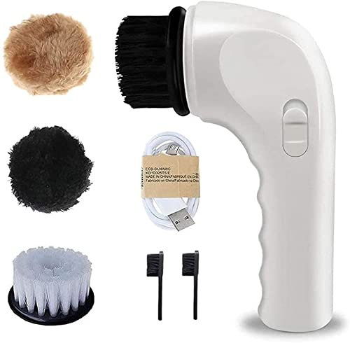 YXZQLOZ Kit per la Cura del Lucido da Scarpe Elettrico, Spazzola per Lucido da Scarpe lucidatore per Scarpe rimuovi Polvere Kit Portatile per
