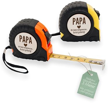 Abenteuernah Maßband, Papa Geschenk, Opa Geschenke, Präsent für Männer, Vatertag, Vatertagsgeschenk, persönliches Danke Bandmaß als Dankeschön (wir haben nachgemessen gelb)