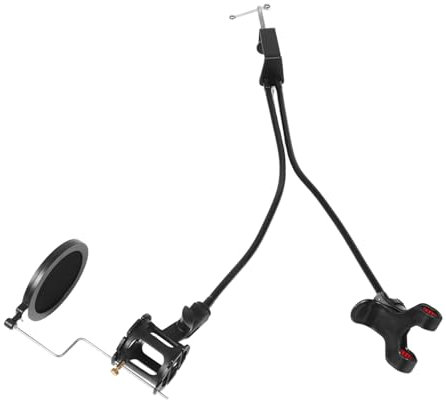 Support de Microphone et Téléphone à Double Col Flexible Noir